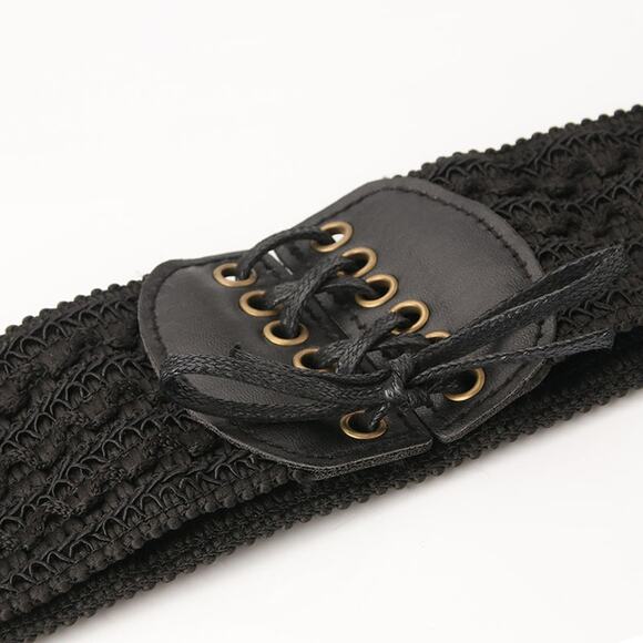 2/$30 Belt Lace Up Wrap Around Waist Black Boho Gypsy Cinched Woven Cute - Picture 5 of 11